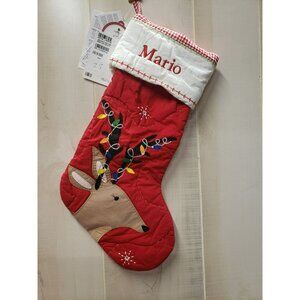 Pottery Barn Kids Holiday Light-Up Quilted Christmas Stocking MARIO Monogram